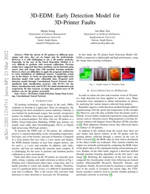 PDF Document Cover - 3D-EDM: Early Detection Model for 3D-Printer Faults - Technical Analysis
