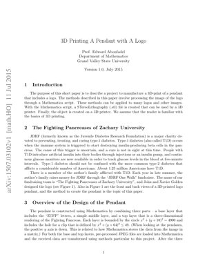 Portada del documento PDF - Impresión 3D de un Colgante con Logo: Un Flujo de Trabajo Basado en Mathematica
