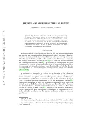 PDF文档封面 - 像阿基米德一样思考：用3D打印连接古代数学与现代技术