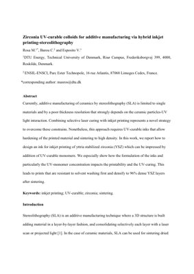 PDF Document Cover - Hybrid Inkjet-Stereolithography for High-Resolution Zirconia Additive Manufacturing