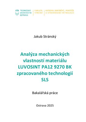 Couverture du document PDF - Analyse des Propriétés Mécaniques du LUVOSINT PA12 9270 BK Traité par Technologie SLS