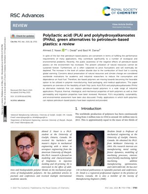 Portada del documento PDF - Bioplásticos PLA y PHA: Una Revisión Integral de Alternativas Verdes a los Polímeros Derivados del Petróleo