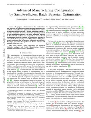 PDF Document Cover - Advanced Manufacturing Configuration via Sample-Efficient Batch Bayesian Optimization