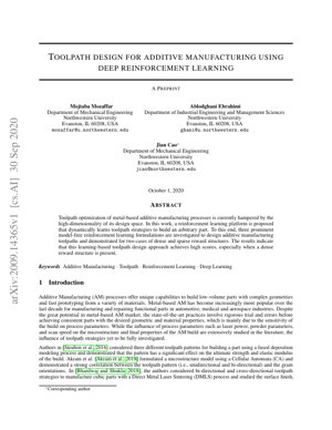 PDF Document Cover - Toolpath Design for Additive Manufacturing Using Deep Reinforcement Learning